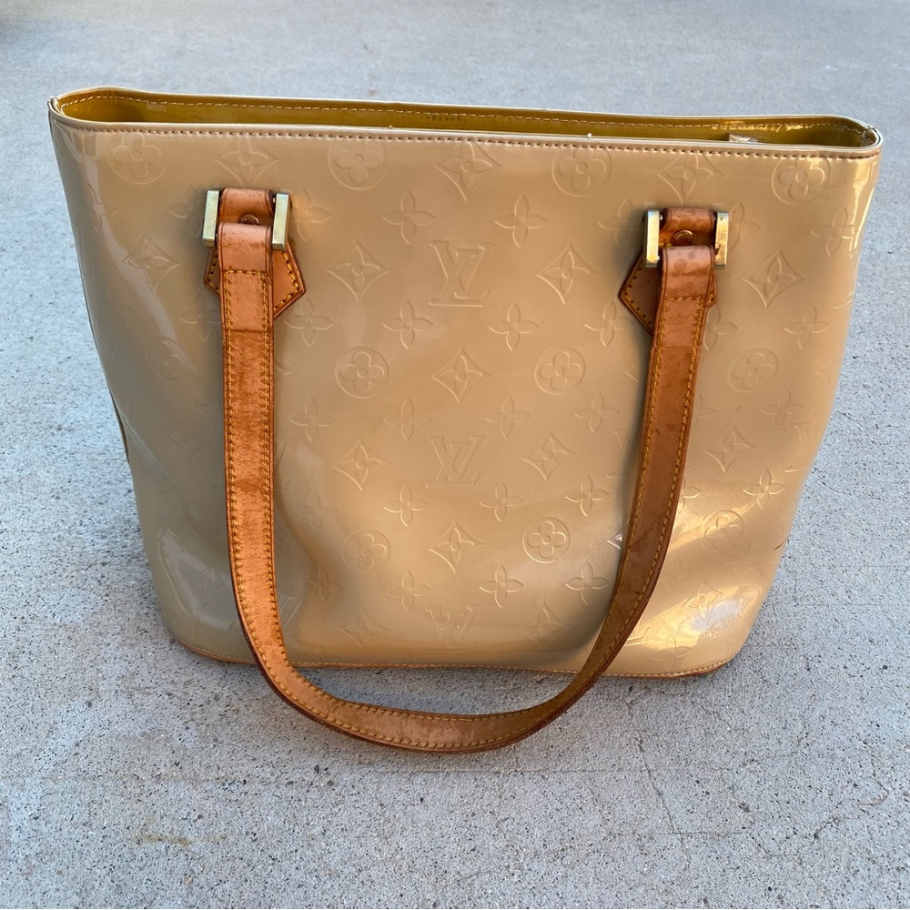 Vintage Louis Vuitton Vernis Houston Beige Tote Bag Purse